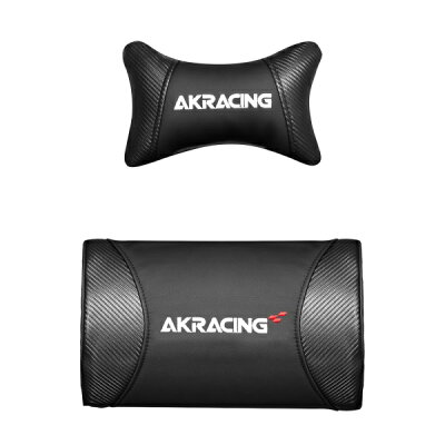 エーケーレーシング Akracing AKRacing クッションセット 交換用ヘッドレスト+ランバーサポートセット PUレザー カーボンブラック